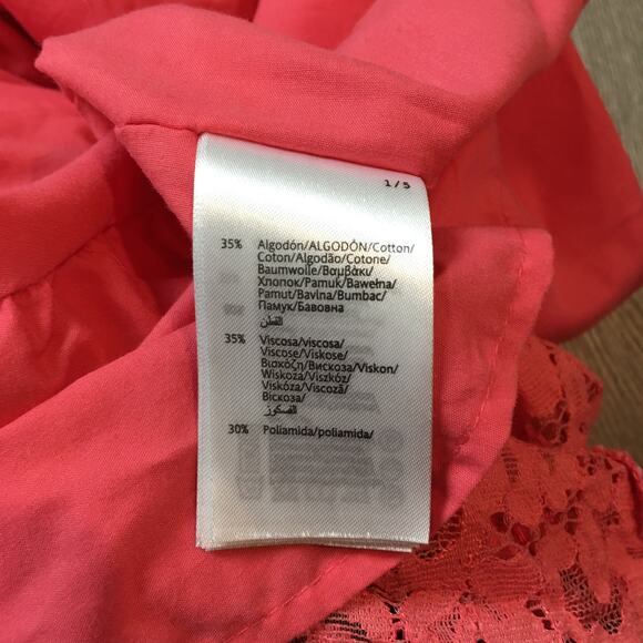 Mayoral Spain Cut Out Lace Coral Flutter Sleeve Toddler Girl Swing Dress 5T - Picture 3 of 8